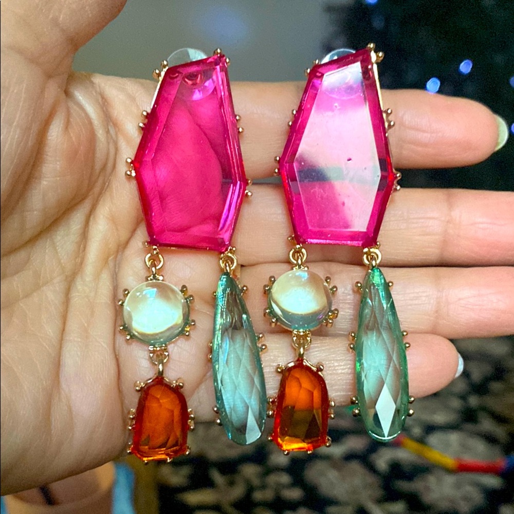 Clear Multi Color Earrings